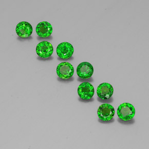 Pedras preciosas de diopsídio de cromo verde natural de  ct, corte redondo, VS