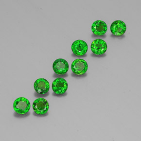 Pedras preciosas de diopsídio de cromo verde natural de  ct, corte redondo, VS