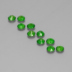 Pedras preciosas de diopsídio de cromo verde natural de  ct, corte redondo, VS