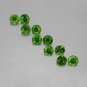 Pedras preciosas de diopsídio de cromo verde natural de  ct, corte redondo, VS