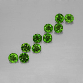 Pedras preciosas de diopsídio de cromo verde natural de  ct, corte redondo, VS
