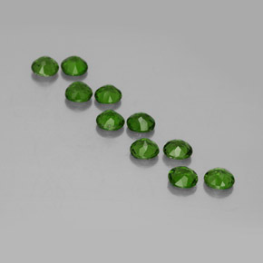 Pedras preciosas de diopsídio de cromo verde natural de  ct, corte redondo, VS
