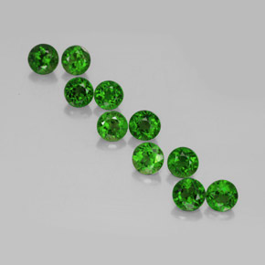 Pedras preciosas de diopsídio de cromo verde natural de  ct, corte redondo, VS