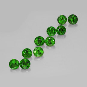 Pedras preciosas de diopsídio de cromo verde natural de  ct, corte redondo, VS