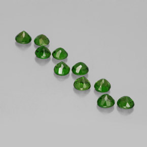 Pedras preciosas de diopsídio de cromo verde natural de  ct, corte redondo, VS