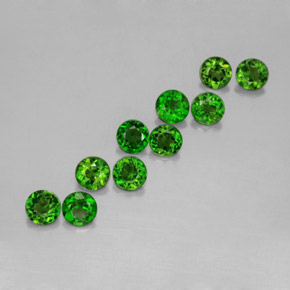 Pedras preciosas de diopsídio de cromo verde natural de  ct, corte redondo, VS