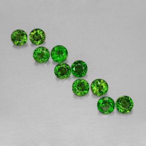 Pedras preciosas de diopsídio de cromo verde natural de  ct, corte redondo, VS