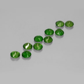 Pedras preciosas de diopsídio de cromo verde natural de  ct, corte redondo, VS
