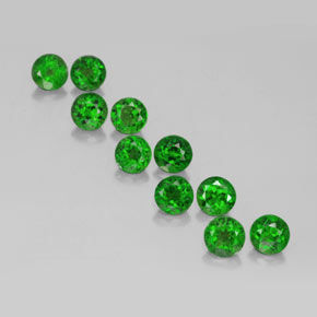 Pedras preciosas de diopsídio de cromo verde natural de  ct, corte redondo, VS