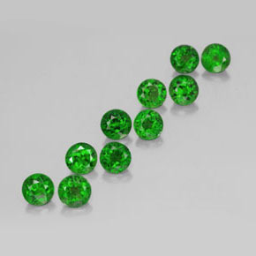 Pedras preciosas de diopsídio de cromo verde natural de  ct, corte redondo, VS