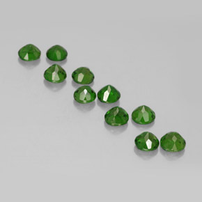 Pedras preciosas de diopsídio de cromo verde natural de  ct, corte redondo, VS