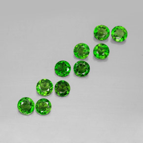 Pedras preciosas de diopsídio de cromo verde natural de  ct, corte redondo, VS