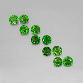 Pedras preciosas de diopsídio de cromo verde natural de  ct, corte redondo, VS