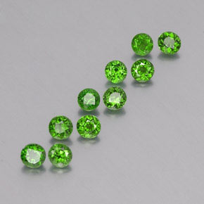 Pedras preciosas de diopsídio de cromo verde natural de  ct, corte redondo, VS