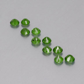 Pedras preciosas de diopsídio de cromo verde natural de  ct, corte redondo, VS