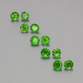 Pedras preciosas de diopsídio de cromo verde natural de  ct, corte redondo, VS-SI