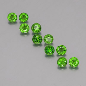 Pedras preciosas de diopsídio de cromo verde natural de  ct, corte redondo, VS