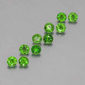 Pedras preciosas de diopsídio de cromo verde natural de  ct, corte redondo, VS