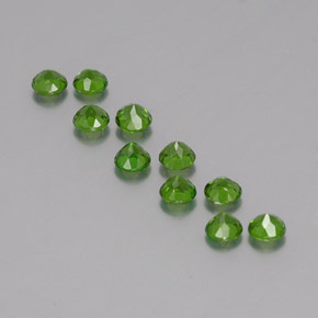 Pedras preciosas de diopsídio de cromo verde natural de  ct, corte redondo, VS