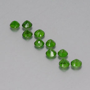 Pedras preciosas de diopsídio de cromo verde natural de  ct, corte redondo, VS