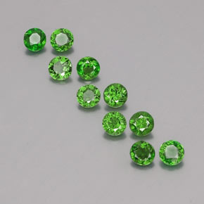 Pedras preciosas de diopsídio de cromo verde natural de  ct, corte redondo, VS