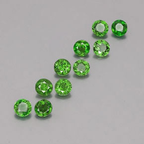 Pedras preciosas de diopsídio de cromo verde natural de  ct, corte redondo, VS