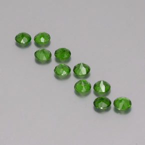Pedras preciosas de diopsídio de cromo verde natural de  ct, corte redondo, VS