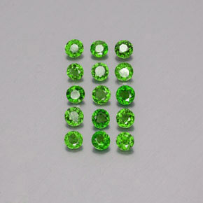 Pedras preciosas de diopsídio de cromo verde natural de  ct, corte redondo, VS