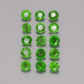 Pedras preciosas de diopsídio de cromo verde natural de  ct, corte redondo, VS