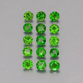 Pedras preciosas de diopsídio de cromo verde natural de  ct, corte redondo, VS