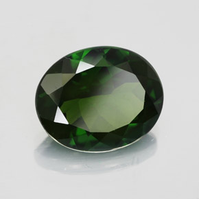 Diopsídio de cromo verde natural 3,51ct, corte oval, VS
