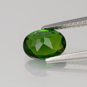 Diopsídio de cromo verde natural 1,15ct, corte oval, VS-SI