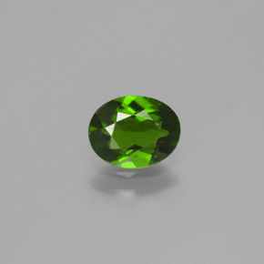 Diopsídio de cromo verde natural 0,80ct, corte oval, VS