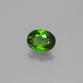 Diopsídio de cromo verde natural 0,80ct, corte oval, VS