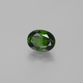 Diopsídio de cromo verde natural 1,54ct, corte oval, VVS