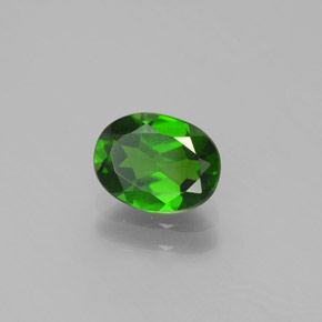 Diopsídio de cromo verde natural 1,39ct, corte oval, VS