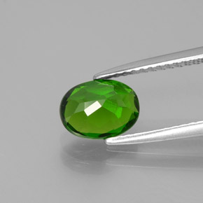 Diopsídio de cromo verde natural 1,39ct, corte oval, VS