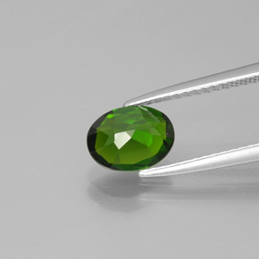 Diopsídio de cromo verde natural 1,27ct, corte oval, VVS-VS