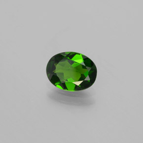 Diopsídio de cromo verde natural 1,02ct, corte oval, VVS