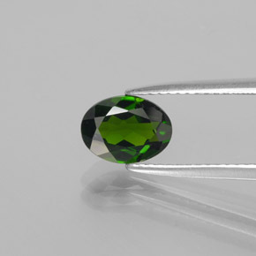 Diopsídio de cromo verde natural 1,22ct, corte oval, VS