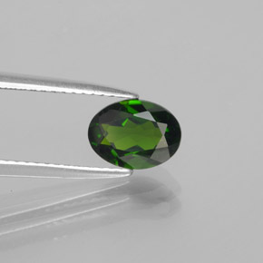 Diopsídio de cromo verde natural 1,22ct, corte oval, VS