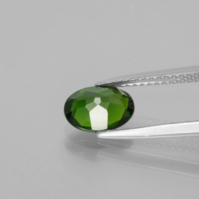 Diopsídio de cromo verde natural 1,22ct, corte oval, VS