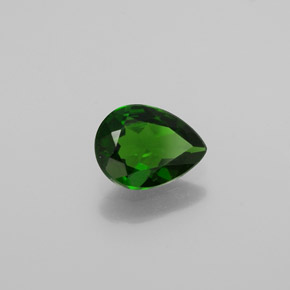 Diopsídio de cromo verde natural 0,89ct, formato de pêra, VVS-VS