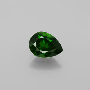 Diopsídio de cromo verde natural 1,08ct, formato de pêra, VS