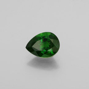 Diopsídio de cromo verde natural 1,08ct, formato de pêra, VS