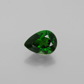 Diopsídio de cromo verde natural 1,13ct, formato de pêra, VS