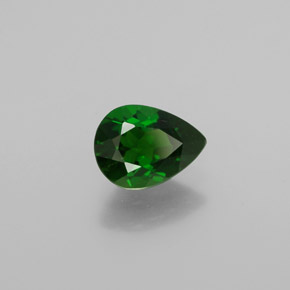 Diopsídio de cromo verde natural 1,13ct, formato de pêra, VS