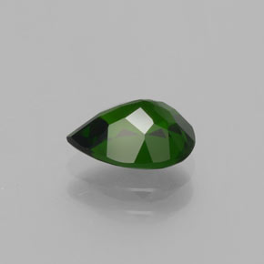 Diopsídio de cromo verde natural 1,13ct, formato de pêra, VVS