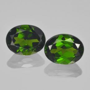 Pedras preciosas de diopsídio de cromo verde natural de  ct, corte oval, VVS-VS