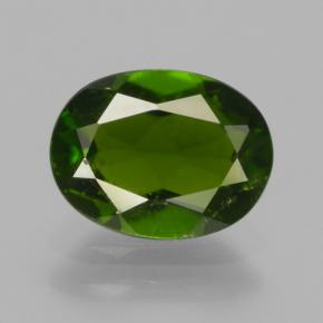 Diopsídio de cromo verde natural 1,30ct, corte oval, VS-SI